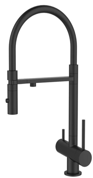 Смеситель для кухни с фильтром и гибким изливом DQ Kitchen (DA1462505Black) черный