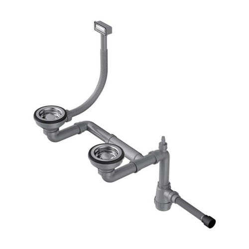 Арматура для полуторачашевых моек Omoikiri WK-1.5-IN (4956485) с прямоугольным переливом, сталь