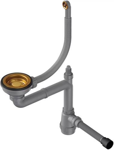 Арматура для одночашевых моек Omoikiri WK-1-R-AB (4956487) с круглым переливом, латунь