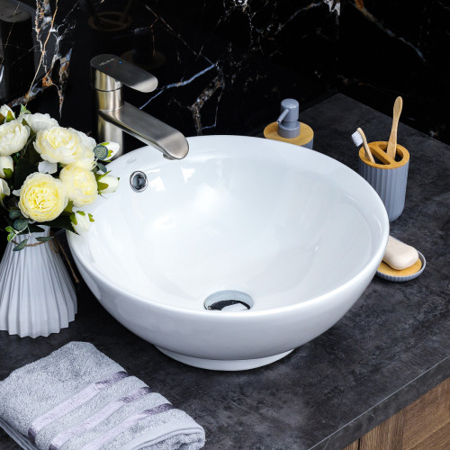 Раковина накладная на столешницу MELANA (320302) круглая, белая