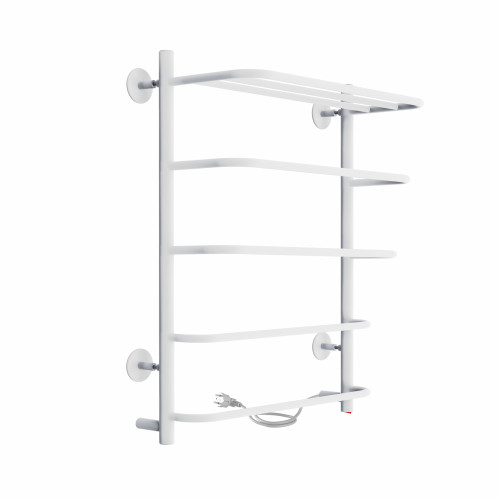 Полотенцесушитель электрический 600х500 INDIGO Hit (LHE60-50WMR) универсальное подключение, с полкой, белый