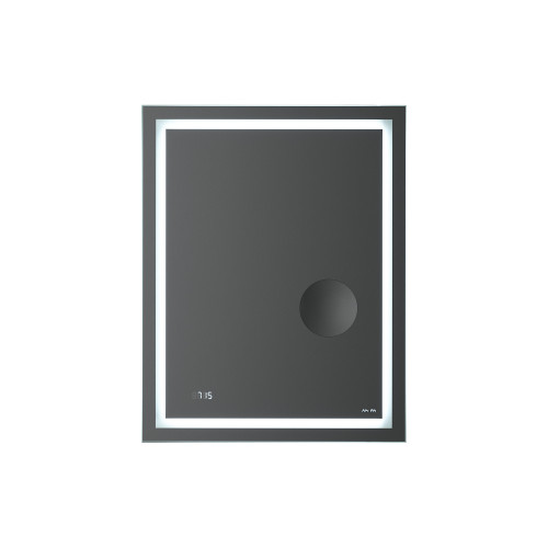 Зеркало настенное, 55 см, Am.Pm Gem (M91AMOX0553WG), с LED-подсветкой, встроенными часами и линзой