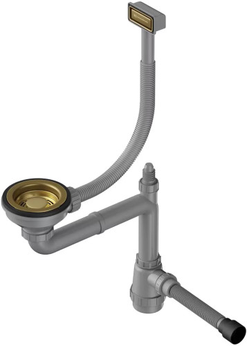 Арматура для одночашевых моек Omoikiri WK-1-AB (4956475) с прямоугольным переливом, античная  латунь