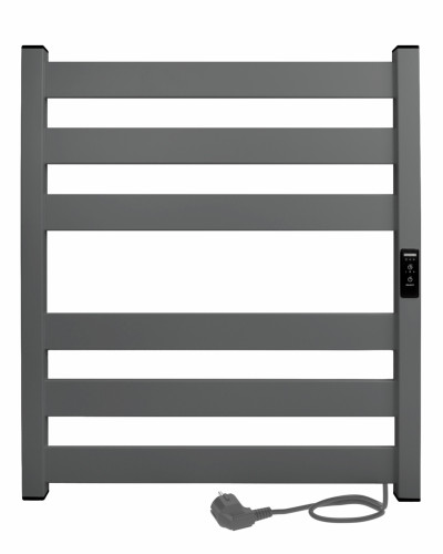 Полотенцесушитель электрический 600х500 INDIGO Oktava Slim 3 (LСLOKS5E60-50MGRt) универсальное подключение, Magnetic Grey