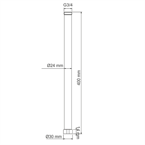 Удлинитель 3/4-40см для душевой системы WasserKRAFT (A133)
