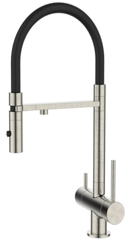 Смеситель для кухни с фильтром и гибким изливом DQ Kitchen (DA1462504Satin) сталь