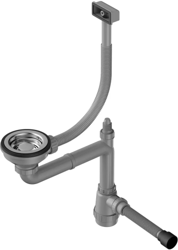 Арматура для одночашевых моек Omoikiri WK-1-S-IN (4956490) со скрытым прямоугольным переливом, сталь