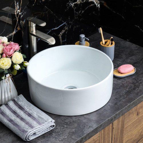 Раковина накладная на столешницу MELANA (7078A) круглая, белая