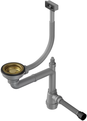 Арматура для одночашевых моек Omoikiri WK-1-S-AB (4956491) со скрытым прямоугольным переливом, латунь