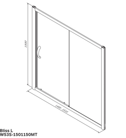 Душевая шторка на ванну 150х150 см Am.Pm Bliss L (W53S-1501150MT)