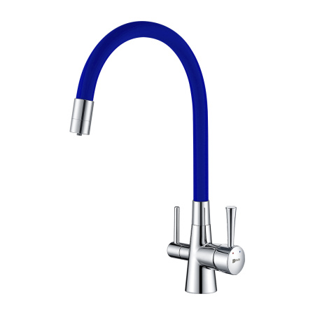 Смеситель для кухни LEMARK Comfort (LM3075C-Blue) с подключением к фильтру, синий