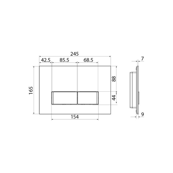 Клавиша смыва IDDIS Uniglass (UNG10GBi77), черная