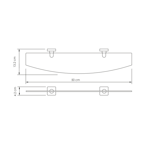 Полка стеклянная WasserKRAFT  Lippe (K-6524)