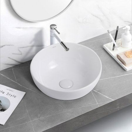 Раковина накладная круглая ABBER серия Bequem (AC2105) белая