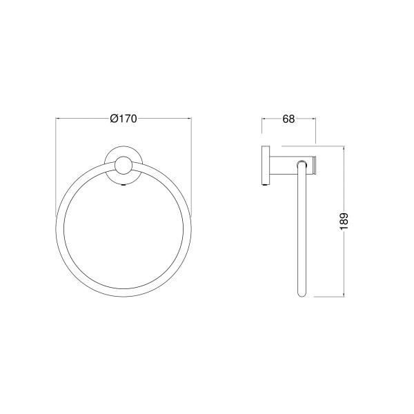 Держатель для полотенца Zeegres Z.ZEN (22105001) кольцевой