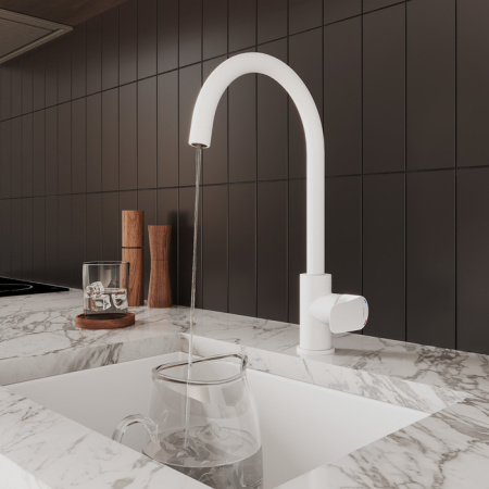 Смеситель для кухни с каналом для фильтрованной воды Milardo Rora (RORWTFJM05), белый