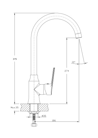 Смеситель для кухни RUSH Balearic (BA3935-22)