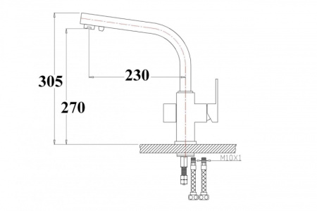 Смеситель для кухни под фильтр, белый, ZORG (ZR 311 YF-WHITE)