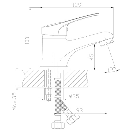 Смеситель для раковины ROSSINKA Silvermix Серия B (B35-11)