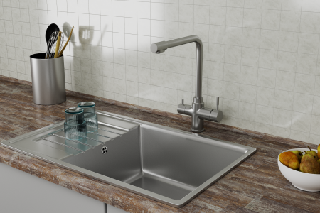 Смеситель для нкухни RUSH (MS9035-33) с подключением к фильтру, сатин