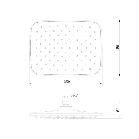 Верхний душ LEMARK (LM8133C), хром/белый