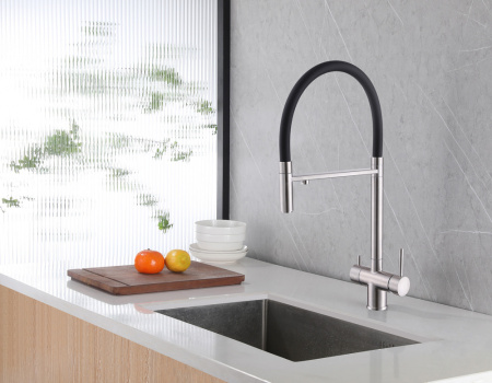 Смеситель для кухни ABBER Wasser Kreis (AF81141) с подключением к фильтру и выдвижной лейкой