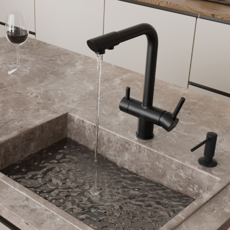 Смеситель для кухни под фильтр WasserKRAFT Kitchen (A8367), черный