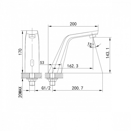 Сенсорный смеситель для умывальника IDDIS O`20 (020SBSNi86)