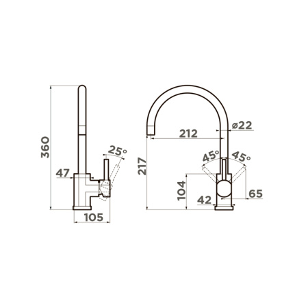 Смеситель для кухни OMOIKIRI Wakayama (4994290) вороненая сталь