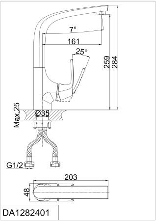 Смеситель для кухни DK Rhein.Feuerbach (DA1282401) Смеситель для кухни DK Rhein.Feuerbach (DA1282401)