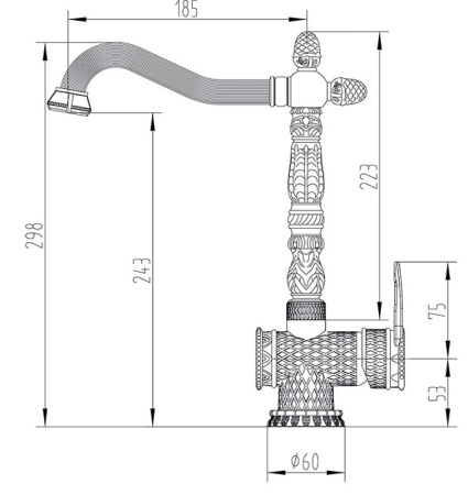 Смеситель для кухонной мойки ZORG Antic (A 421 K-BR), бронза