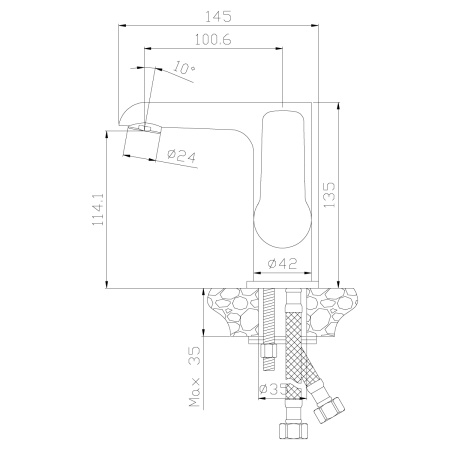 Смеситель для умывальника ROSSINKA Silvermix Серия W (W35-11)