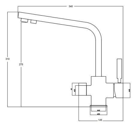 Смеситель для кухни с подключением к фильтру ZORG Steel Hammer (SH 909 SATIN) сатин