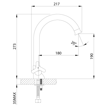 Смеситель для кухни ROSSINKA Silvermix (RS40-72)