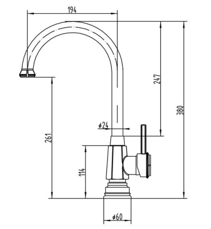 Смеситель для кухни ZORG A 108K-BR, античная бронза