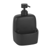 Дозатор для жидкого мыла WasserKRAFT Elbe (K-8499BLACK) с емкостью для губки, черный