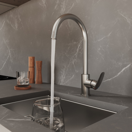 Смеситель для кухни с каналом для фильтрованной воды Milardo Rora (RORBNFJM05), сатин