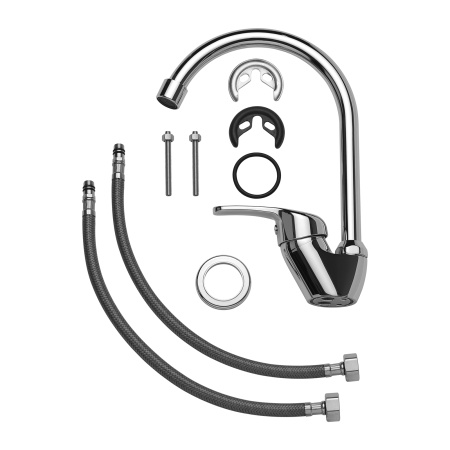 Смеситель для кухни AQUEDUC (345385) с поворотным изливом  и боковой ручкой, хром