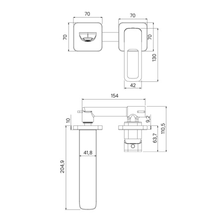 Встраиваемый смеситель для умывальника IDDIS Slide (SLISB00i65)