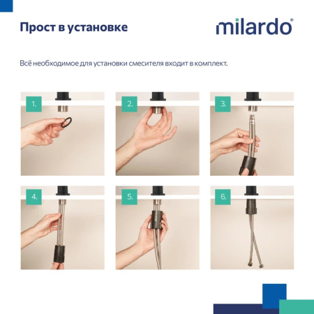 Смеситель для кухни Milardo Poli (POLBLJ0M05) черный