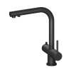 Смеситель для кухни Timo Saona (2356/03FL) с подключением фильтра и выдвижной лейкой, черный