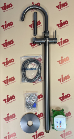 Смеситель напольный для ванны Timo Saona (2310/18Y-CR) черное золото