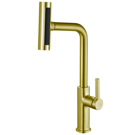 Смеситель для кухни ZORG Steel Hammer (SH 092 PVD BRONZE) с выдвижным изливом, бронзовый
