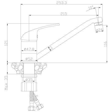 Смеситель для кухни ROSSINKA Silvermix Серия Y (Y40-21U)
