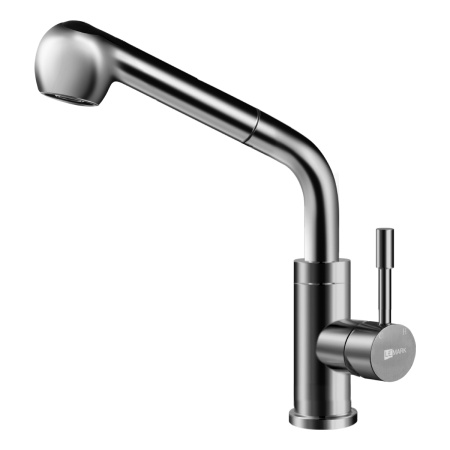 Смеситель для кухни LEMARK серия Expert с вытяжным изливом, сталь LM5076S
