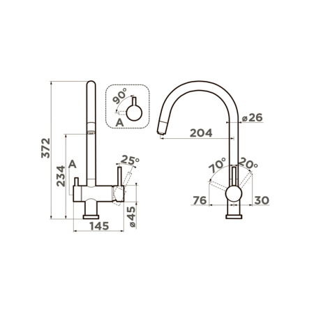 Смеситель для кухни OMOIKIRI Yamada (4994224) с подключением к фильтру