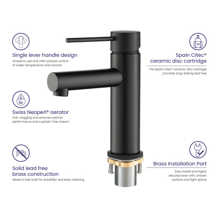 Смеситель для раковины Timo Saona (2361/03F) черный