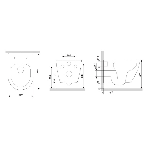 Унитаз подвесной DAMIXA Apollo (DX22C1700SC) безободковый, с сиденьем микролифт