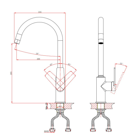 Смеситель для кухни DK Bayern.Furth (DA1522405) черный