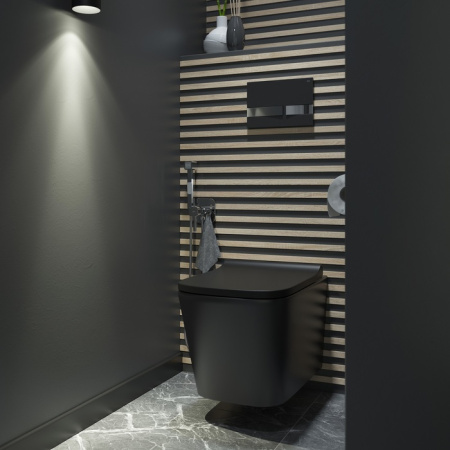 Унитаз подвесной безободковый IDDIS Bild (BILR2BMi25), черный